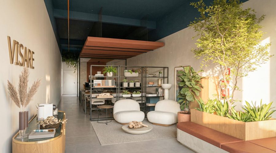 Recepção do escritório Visare Arquitetura e Interiores